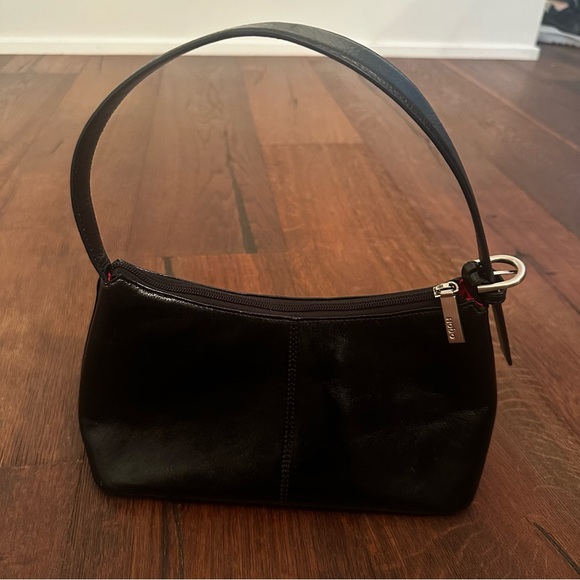 Elegant Black Leather Handbag Vintage Hobo International Y2K - Picture 7 of 14